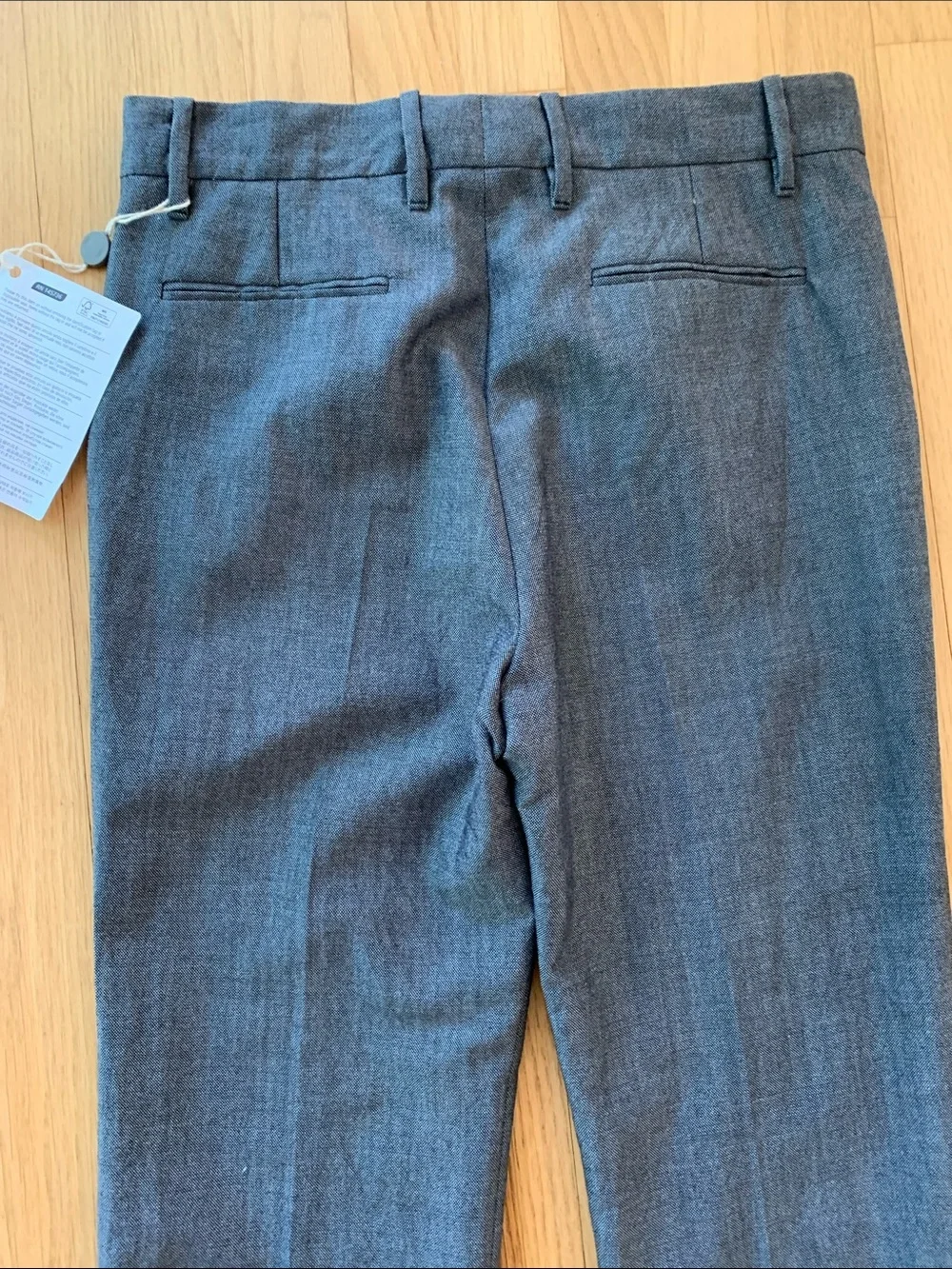 Gucci Men’s Wool Mohair Blend Straight Leg Dress Pants Two Tone Grey Melange 38